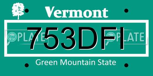753DFI Vermont License Plate
