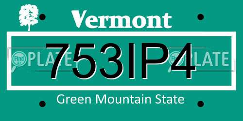 753IP4 Vermont License Plate