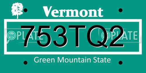 753TQ2 Vermont License Plate
