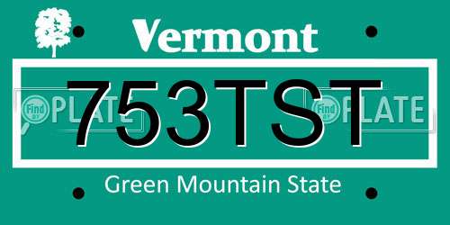 753TST Vermont License Plate