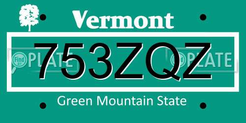 753ZQZ Vermont License Plate