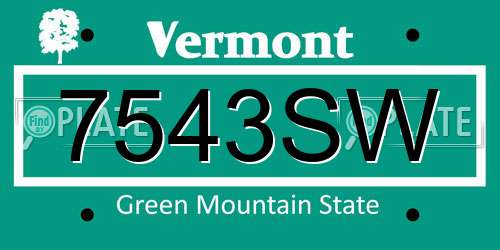 7543SW Vermont License Plate