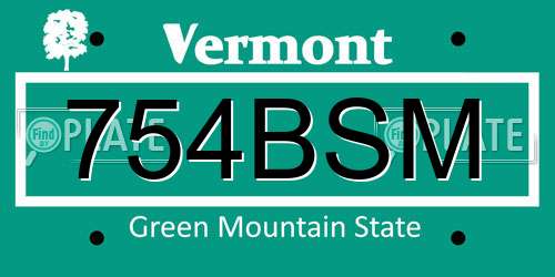 754BSM Vermont License Plate