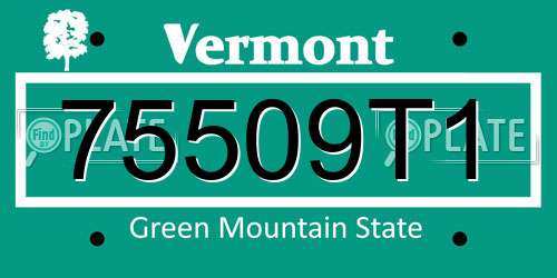 75509T1 Vermont License Plate