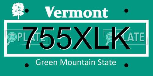 755XLK Vermont License Plate