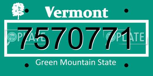 7570771 Vermont License Plate