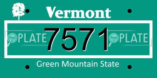 7571 Vermont License Plate