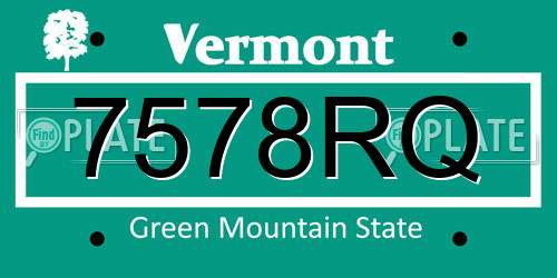 7578RQ Vermont License Plate