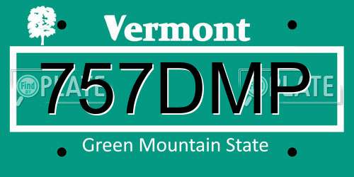 757DMP Vermont License Plate