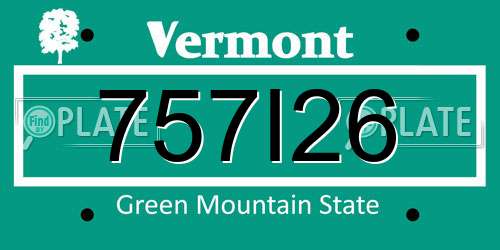 757I26 Vermont License Plate