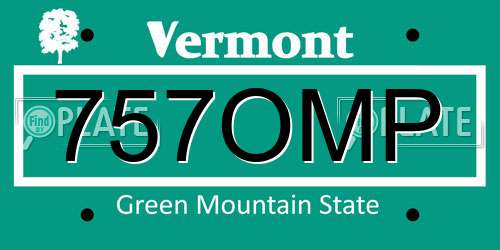 757OMP Vermont License Plate