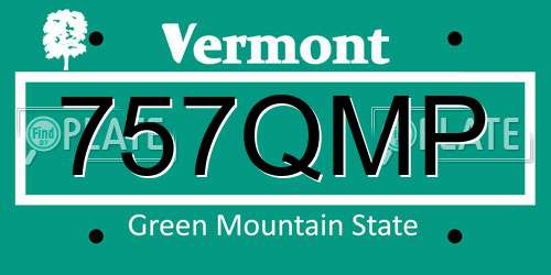 757QMP Vermont License Plate