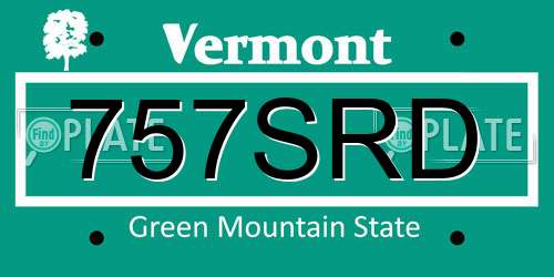 757SRD Vermont License Plate