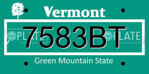 7583BT Vermont License Plate