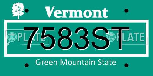 7583ST Vermont License Plate