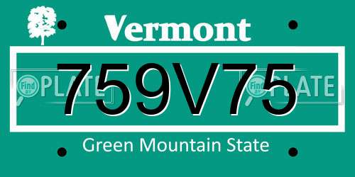 759V75 Vermont License Plate