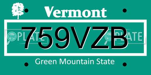 759VZB Vermont License Plate