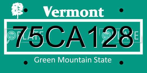75CA128 Vermont License Plate
