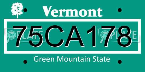 75CA178 Vermont License Plate