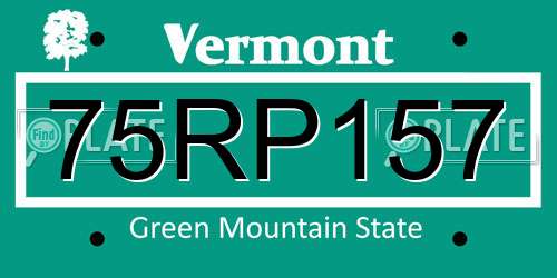 75RP157 Vermont License Plate