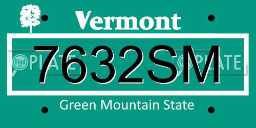 7632SM Vermont License Plate