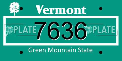 7636 Vermont License Plate