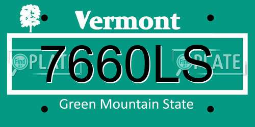 7660LS Vermont License Plate