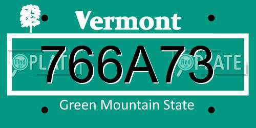 766A73 Vermont License Plate