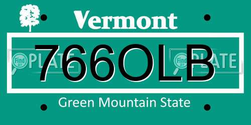 766OLB Vermont License Plate