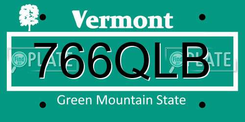 766QLB Vermont License Plate