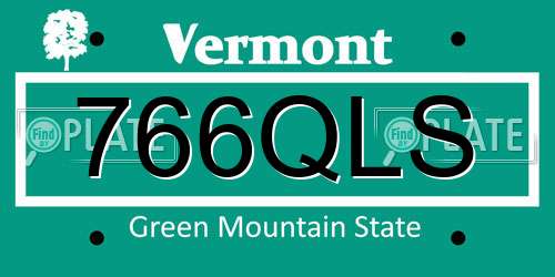 766QLS Vermont License Plate