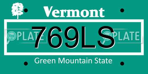 769LS Vermont License Plate