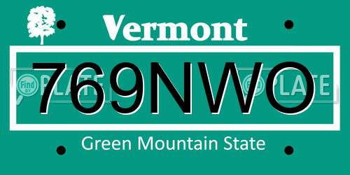 769NWO Vermont License Plate