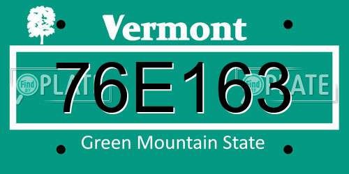 76E163 Vermont License Plate