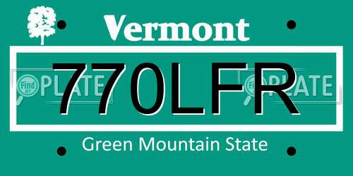 770LFR Vermont License Plate