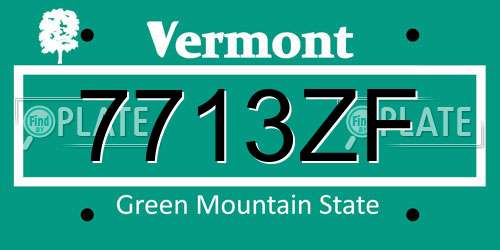 7713ZF Vermont License Plate