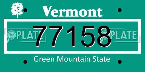 77158 Vermont License Plate