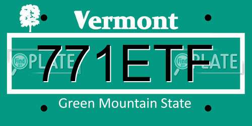 771ETF Vermont License Plate