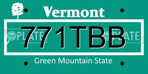771TBB Vermont License Plate