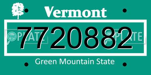 7720882 Vermont License Plate