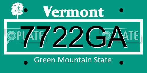 7722GA Vermont License Plate