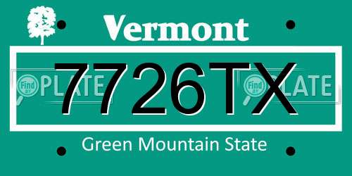 7726TX Vermont License Plate