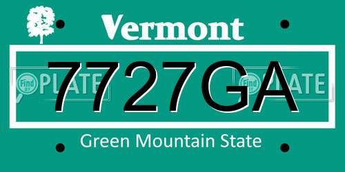7727GA Vermont License Plate