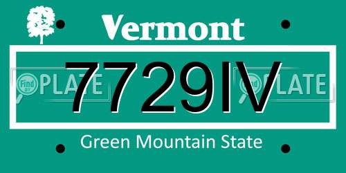 7729IV Vermont License Plate