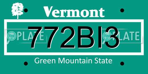 772BI3 Vermont License Plate