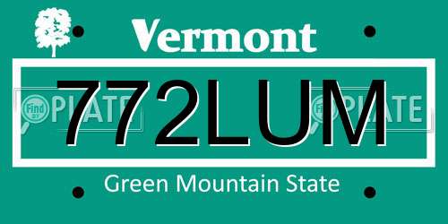 772LUM Vermont License Plate