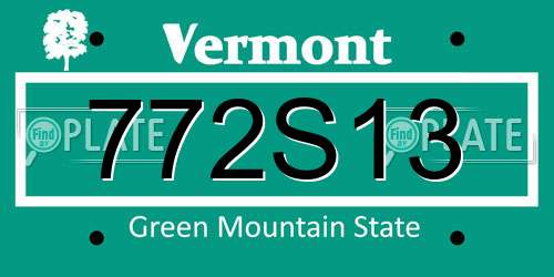 772S13 Vermont License Plate