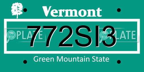 772SI3 Vermont License Plate
