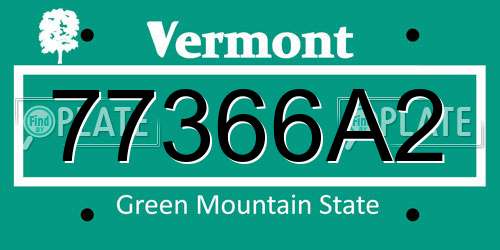 77366A2 Vermont License Plate