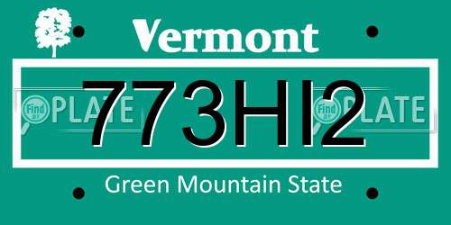 773HI2 Vermont License Plate